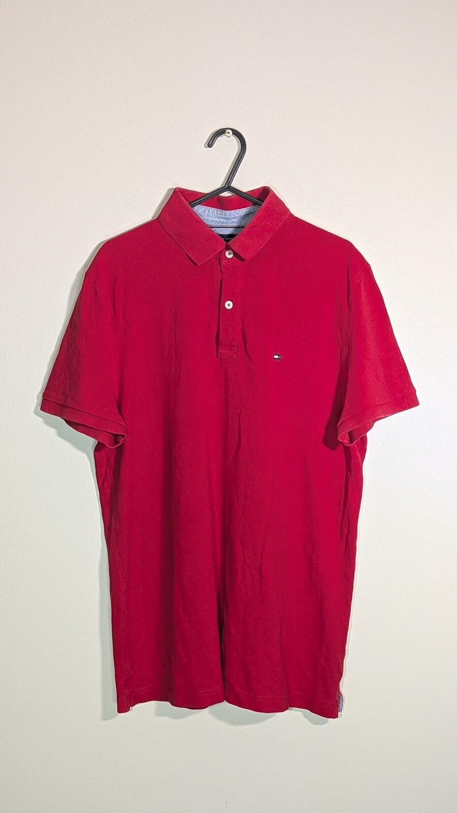 Tommy Hilfiger Men's Custom Fit Polo T Shirt - Red - Size Medium