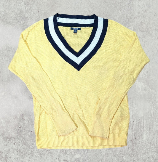 Chaps Women's Sweatshirt Jumper - Yellow - Size Large