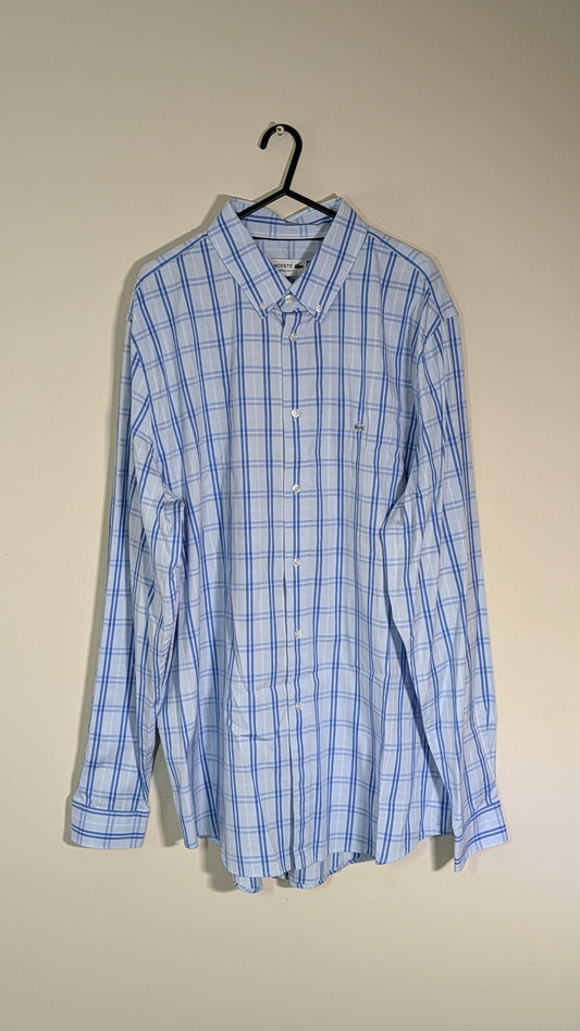 Lacoste Men's Check Shirt - Blue - Size 45 / XXL