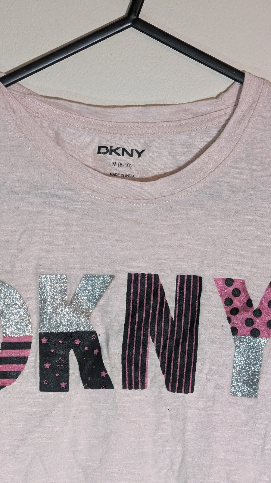DKNY Kid's Girls T Shirt - Pink - Size 8-10 Years