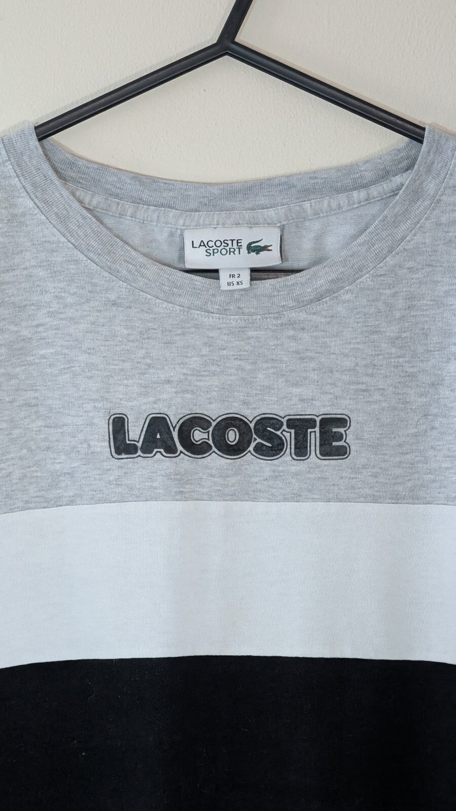 Lacoste Men's T Shirt - Grey - Size 2 / XS
