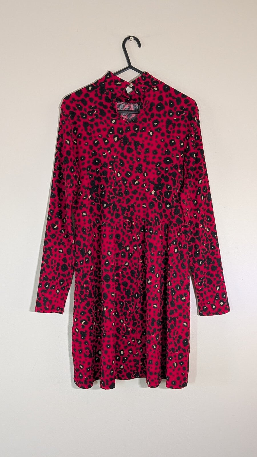 New Look Women's Leopard Print Dress - Red - Size 8