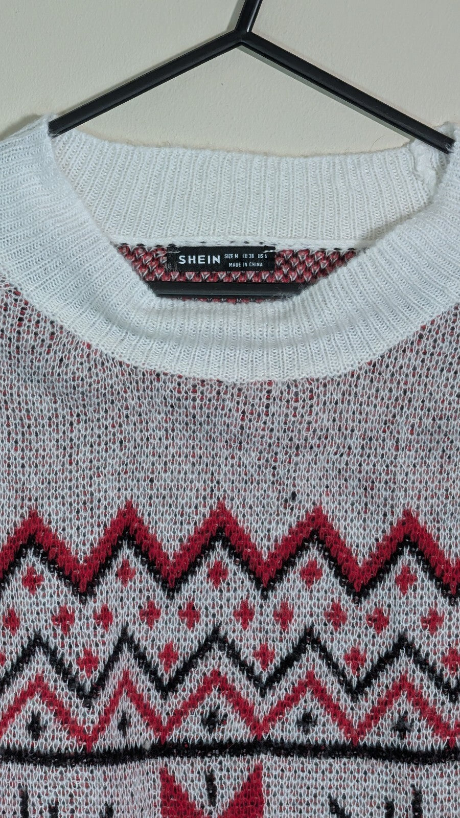 Shein Women's Christmas Sweatshirt Jumper - White - Size Medium