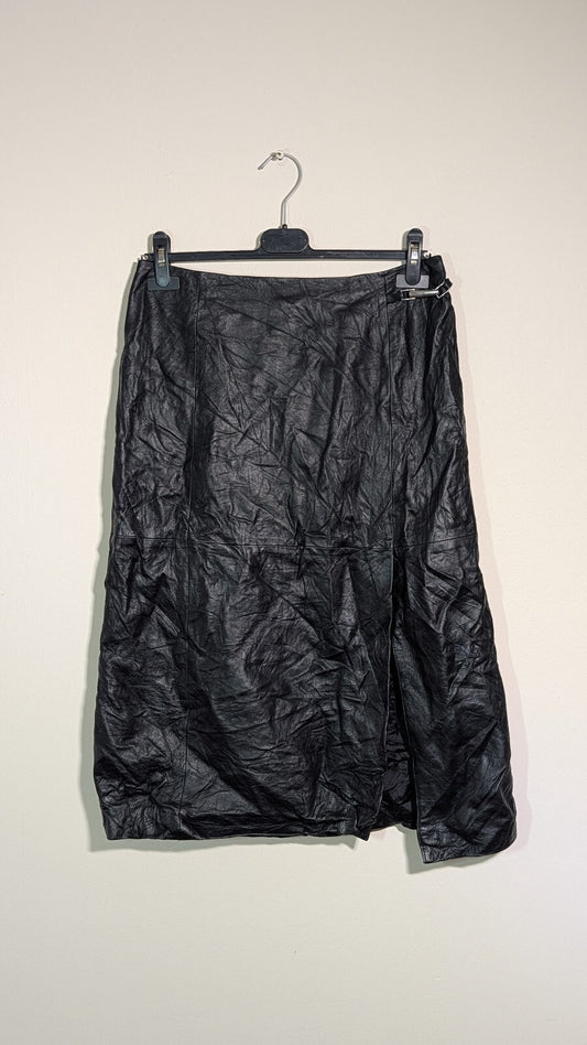 Ann Taylor LOFT Women's Leather Skirt - Black - Size 8
