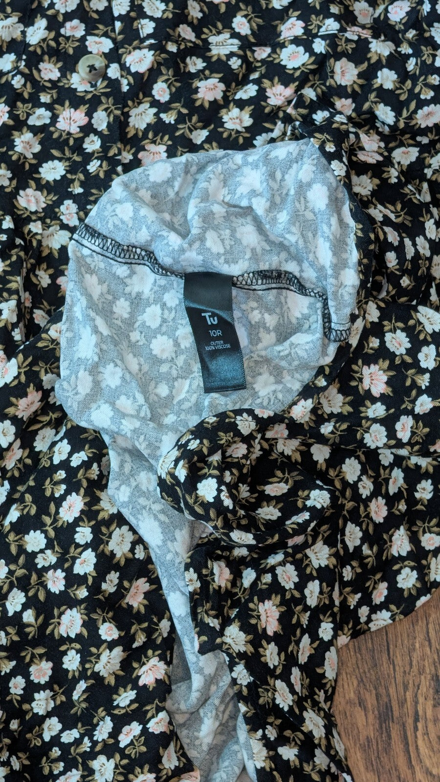 Tu Women's Floral Dress - Black - Size 10