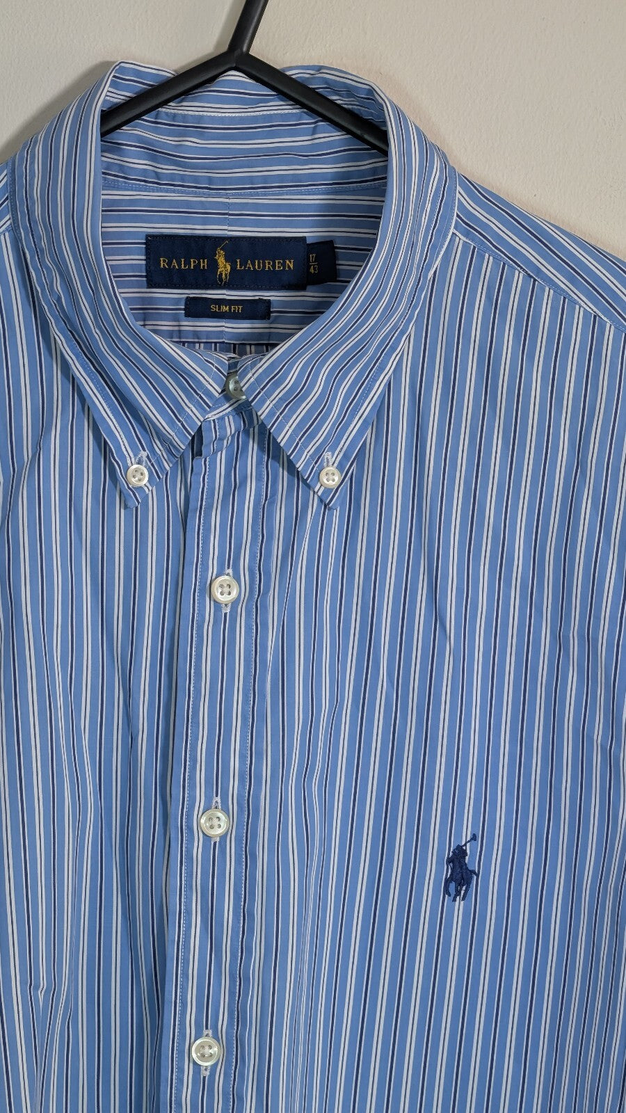 Ralph Lauren Men's Slim Fit Striped Shirt - Blue - Size XXL