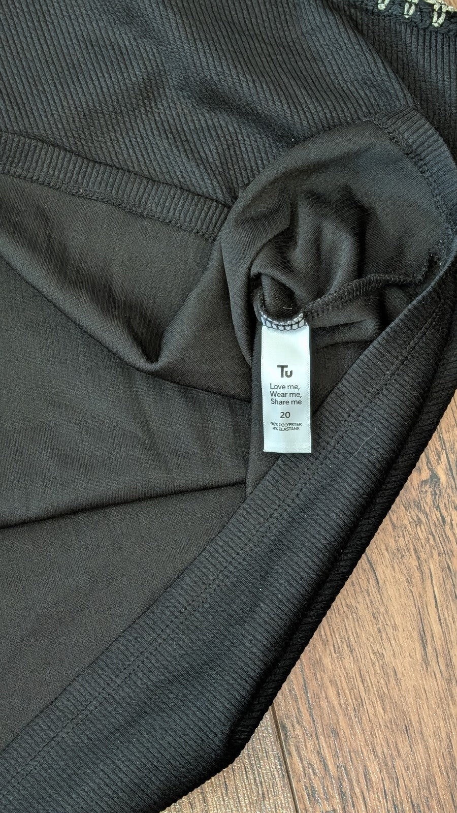 Tu Women's Vest T Shirt - Black - Size 20