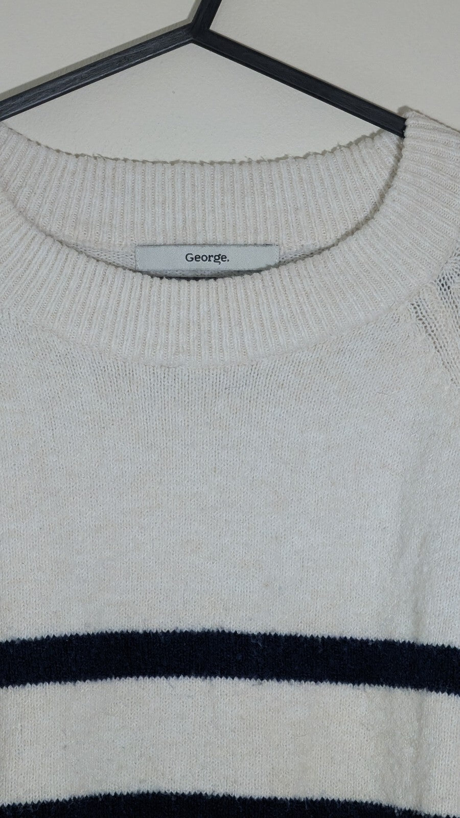 George Women's Striped Sweatshirt Jumper - Cream - Size Large