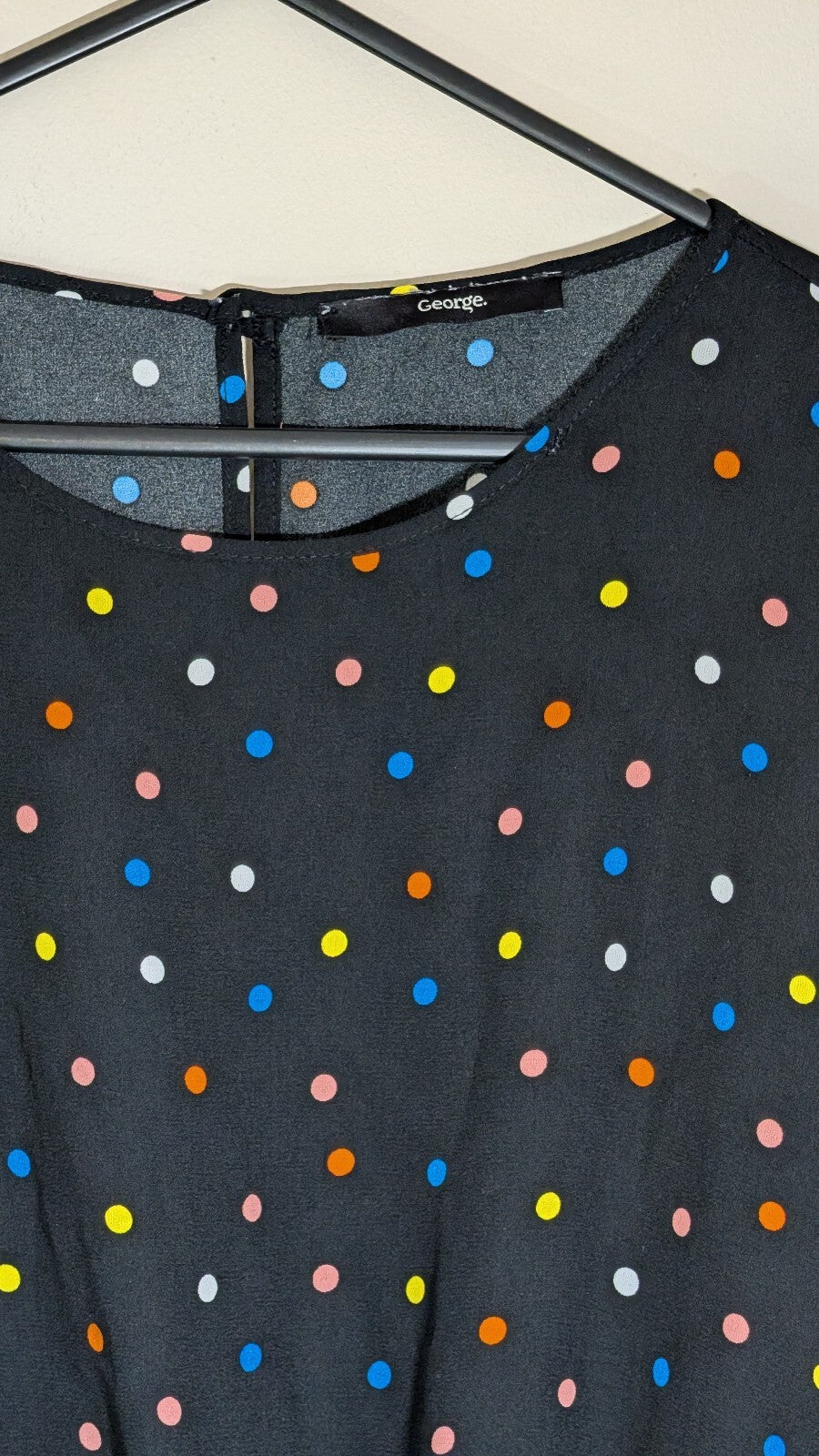 George Women's Polka Dot Dress - Black - Size 12