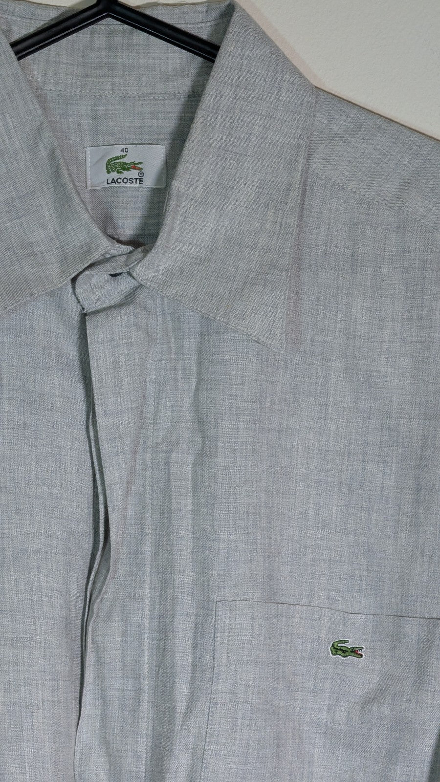 Lacoste Men's Shirt - Grey - Size 40 / Medium