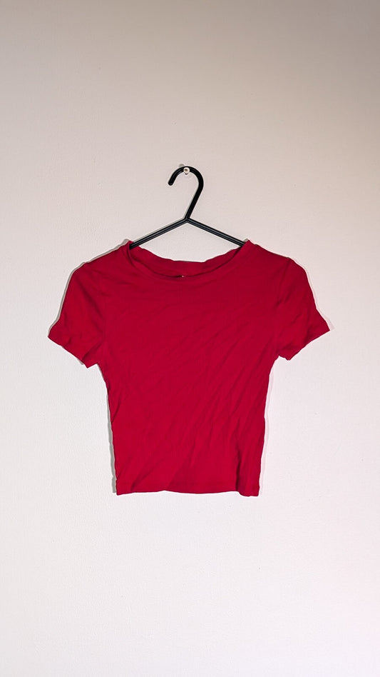 H&M Women's T Shirt - Red - Size XS