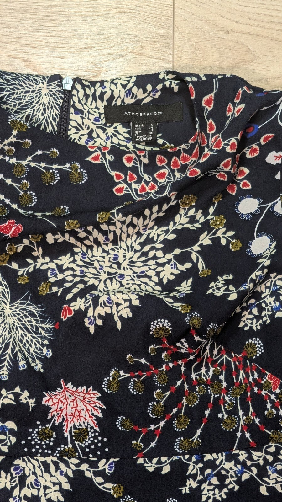 Atmosphere Women's Floral Dress - Navy - Size 6