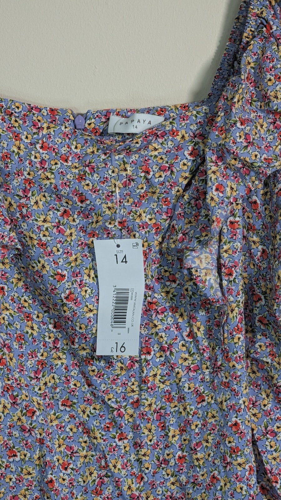 Papaya Women's Floral Dress - Blue - Size 14