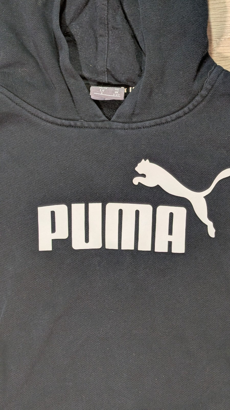 Puma Kid's Boys Hoodie Sweatshirt - Black - Size 5-6 Years