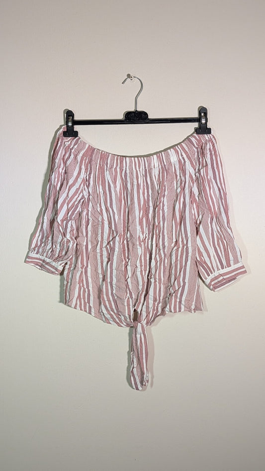 New Look Women's Striped T Shirt - Pink - Size 10