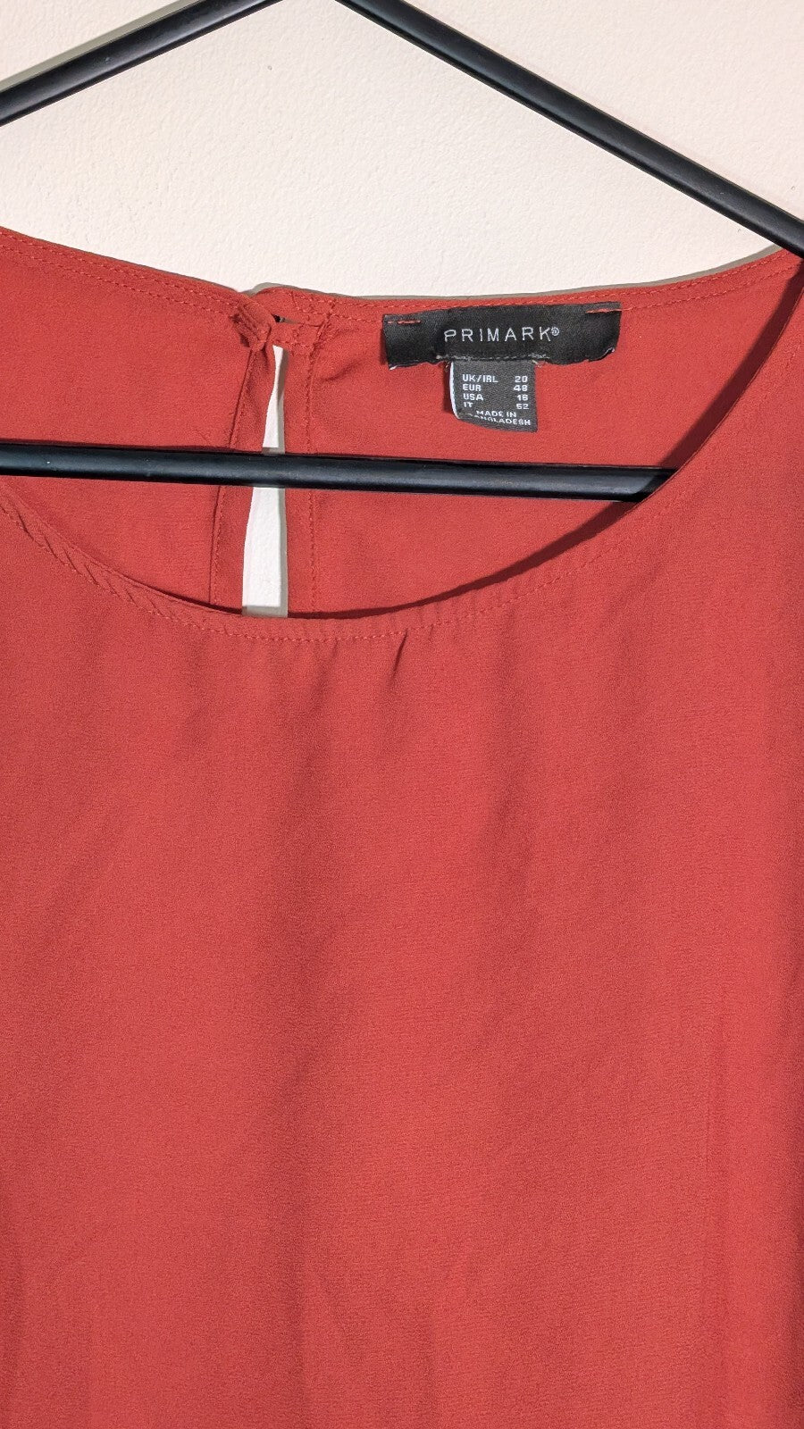 Primark Women's Vest T Shirt - Red - Size 20