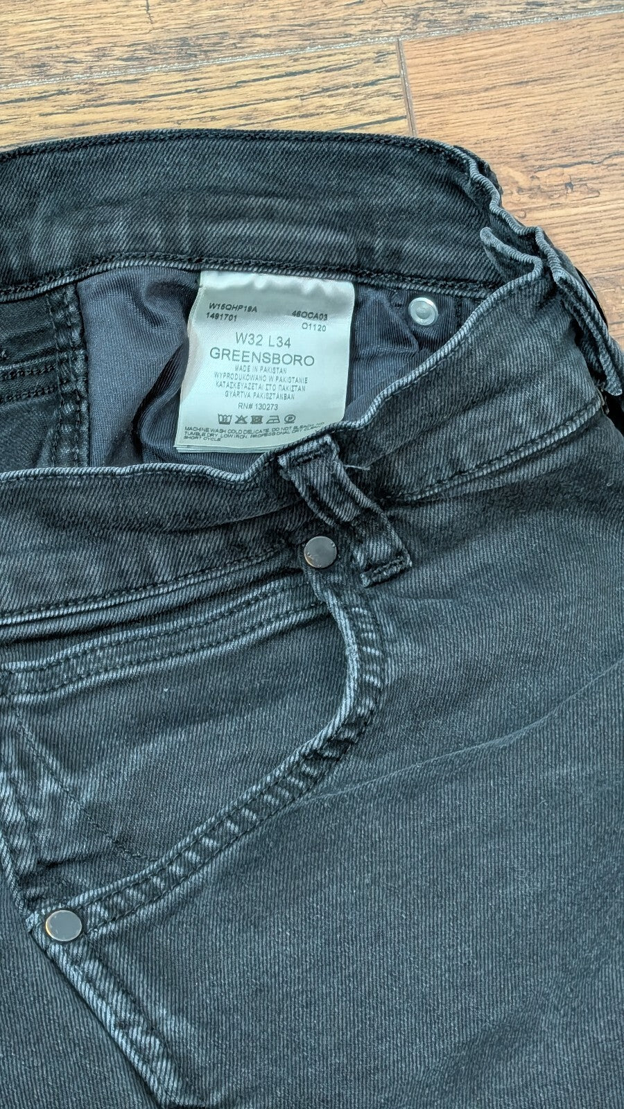Wrangler Men's Greensboro Jeans - Black - Size 32W 32L