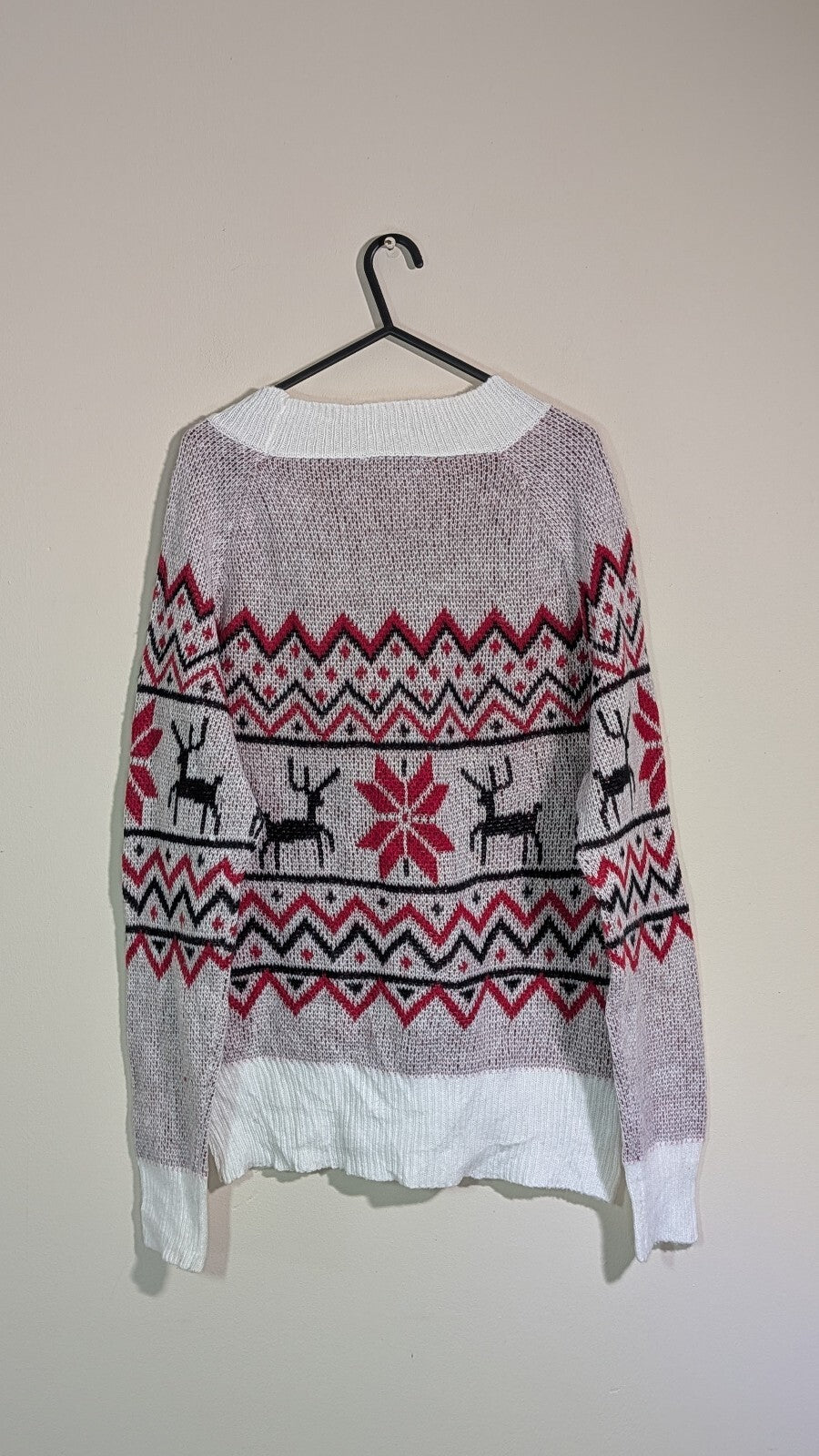 Shein Women's Christmas Sweatshirt Jumper - White - Size Medium