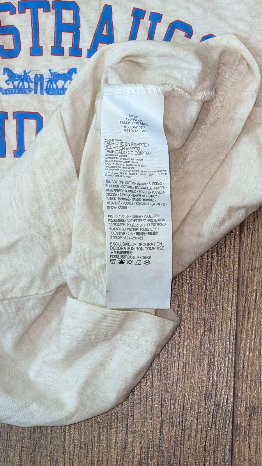 Levi's Kid's Boys T Shirt - White - Size 8-10 Years