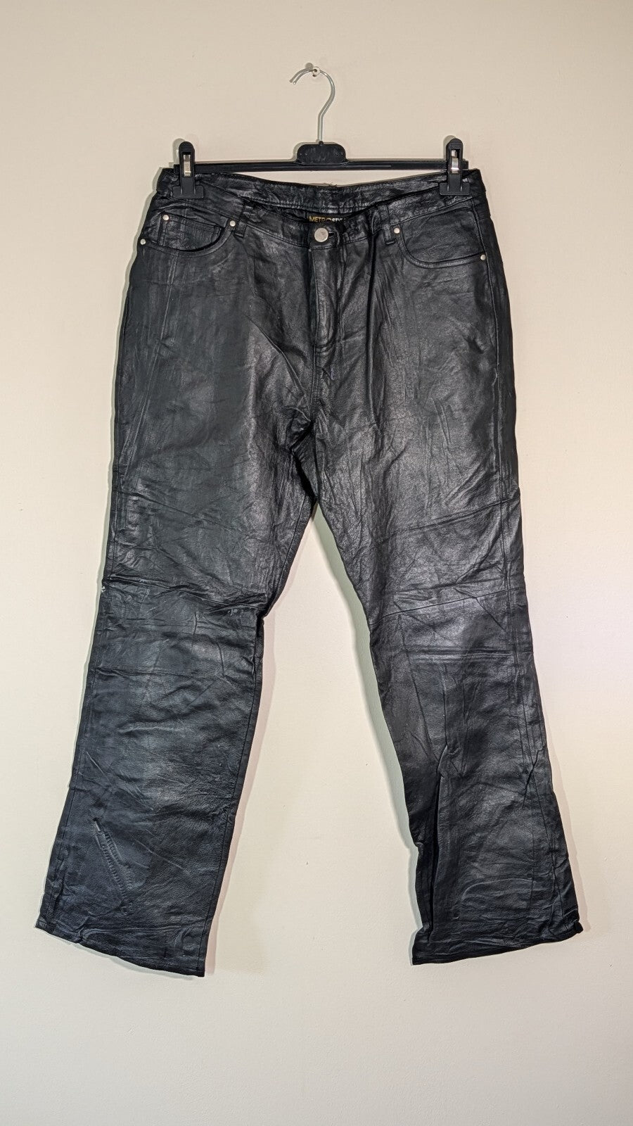 Metrostyle Women's Leather Trousers - Black - Size 10