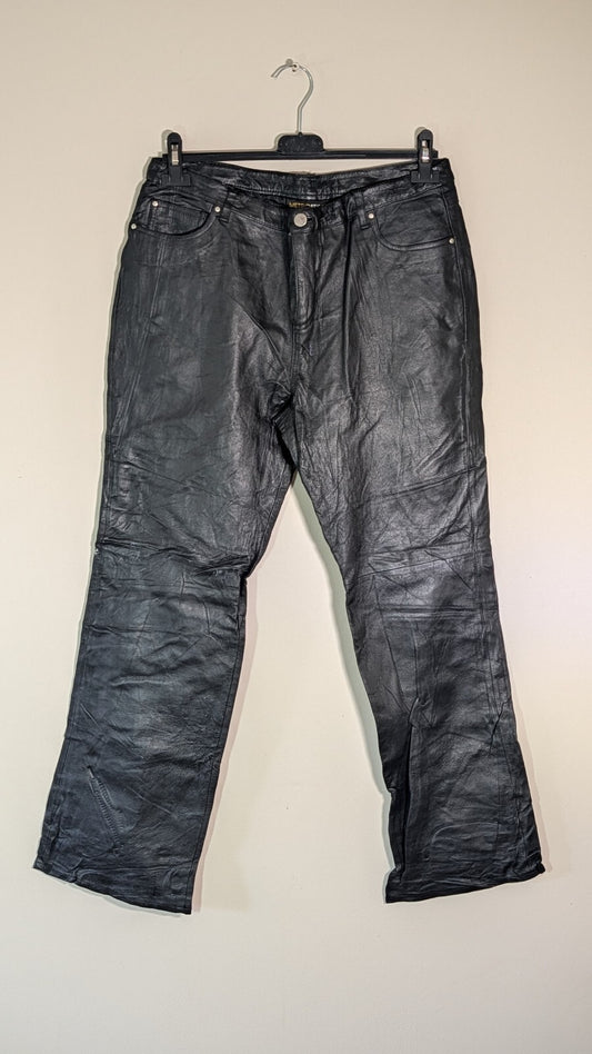 Metrostyle Women's Leather Trousers - Black - Size 10
