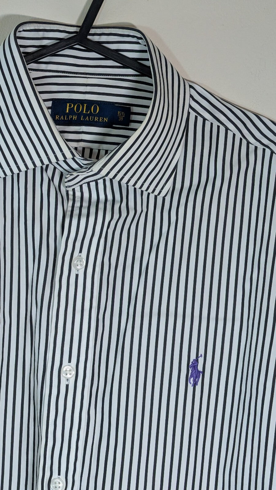 Ralph Lauren Men's Striped Shirt - Black - Size Medium