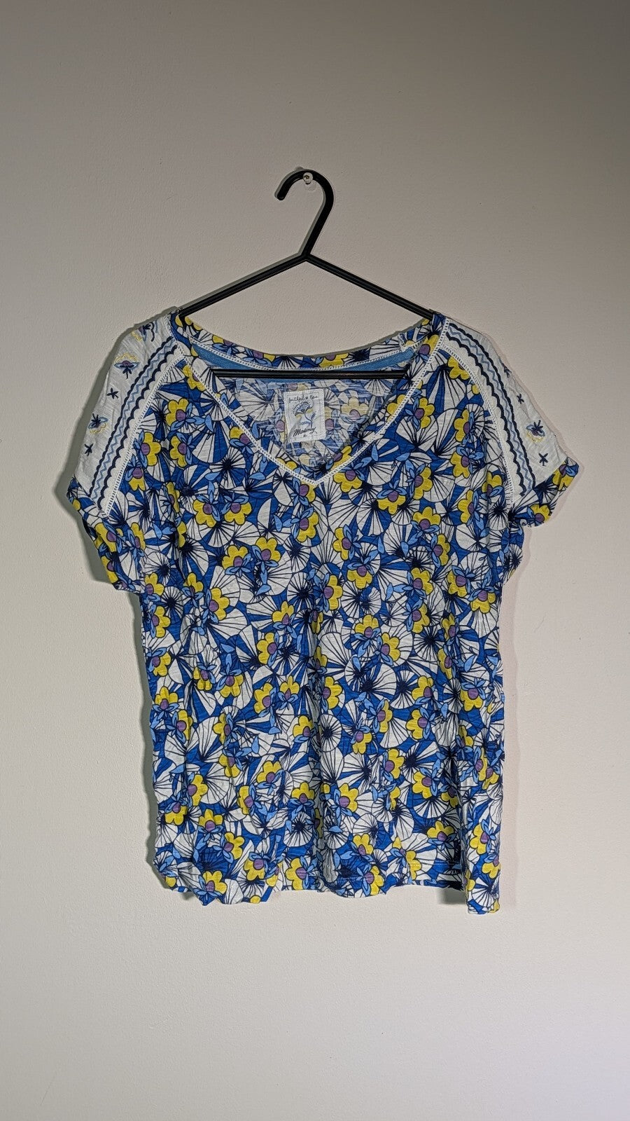 Mantaray Women's Floral T Shirt - Blue - Size 14