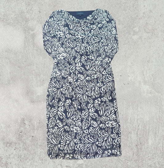 Viyella Women's Floral Dress - Navy - Size 12