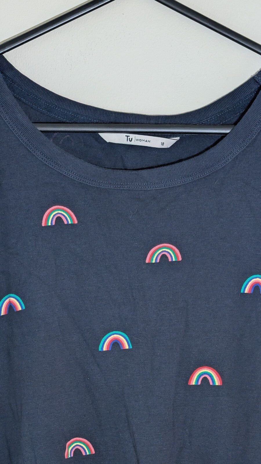 Tu Women's Rainbow T Shirt - Navy - Size 18