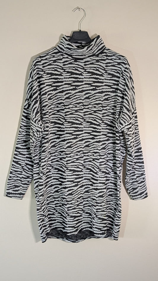 Boohoo Women's Zebra Print Dress - White - Size Small