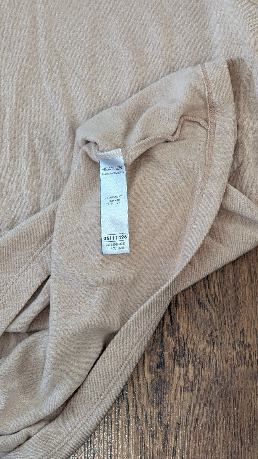 Marks & Spencer Women's Heatgen T Shirt - Beige - Size 20
