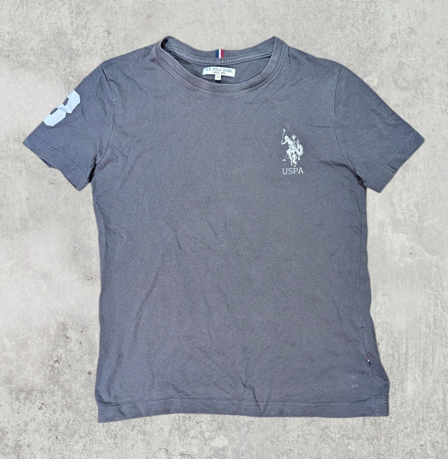 US Polo Assn Kid's Boys T Shirt - Grey - Size 7-8 Years