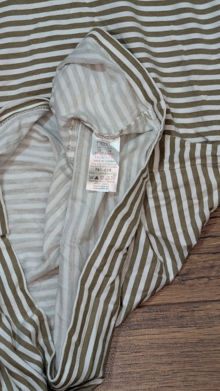 Next Women's Striped T Shirt - Brown - Size 10