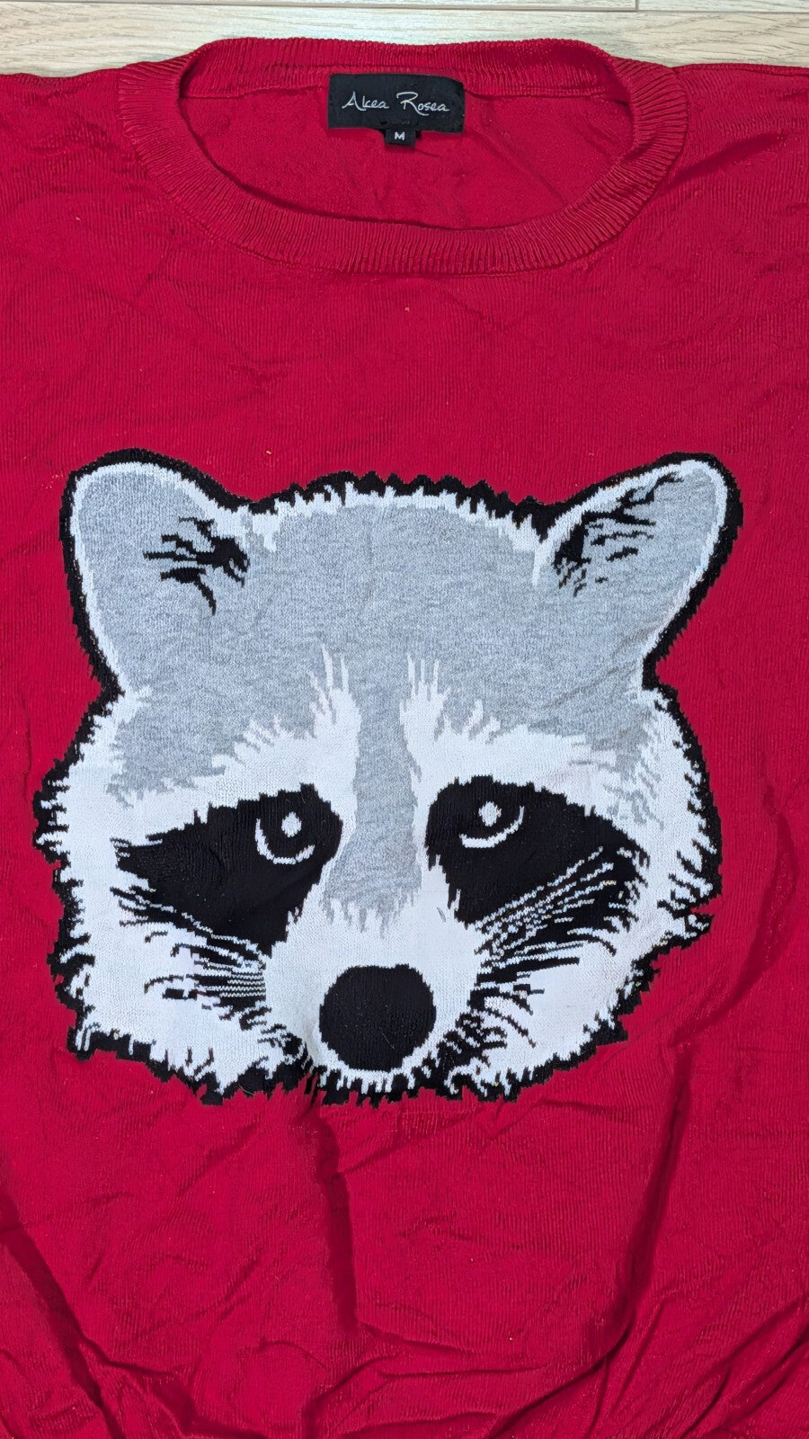 Alcea Rosea Women's Racoon Sweatshirt Jumper - Red - Size Medium