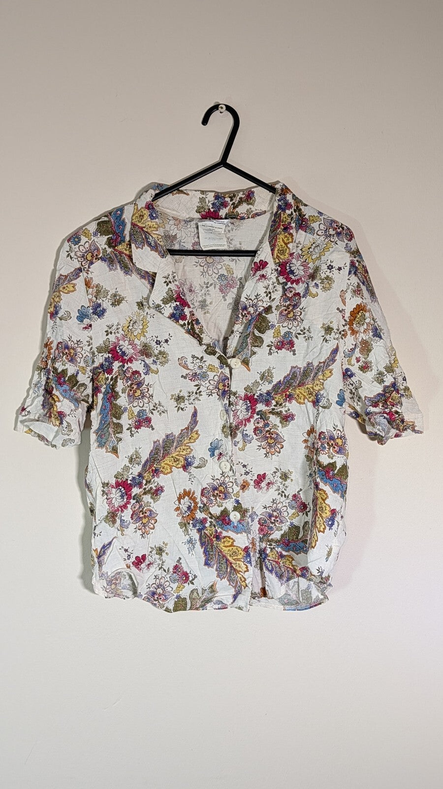 D'Allaird's Women's Floral Shirt - White - Size 10