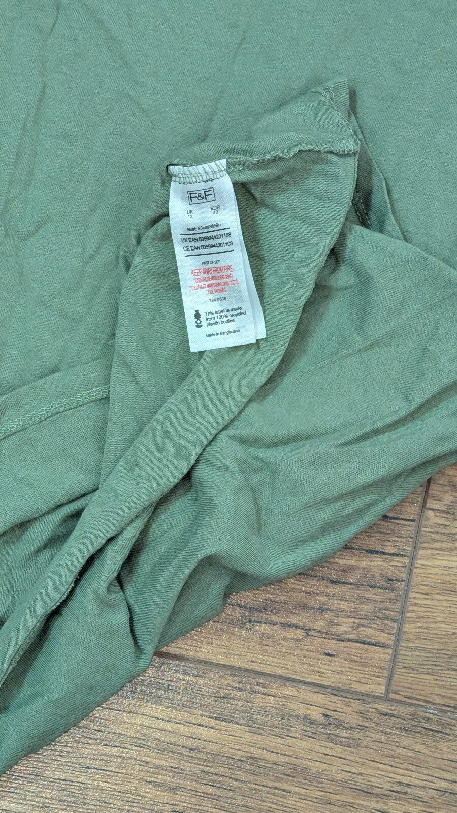 F&F Women's T Shirt - Green - Size 12