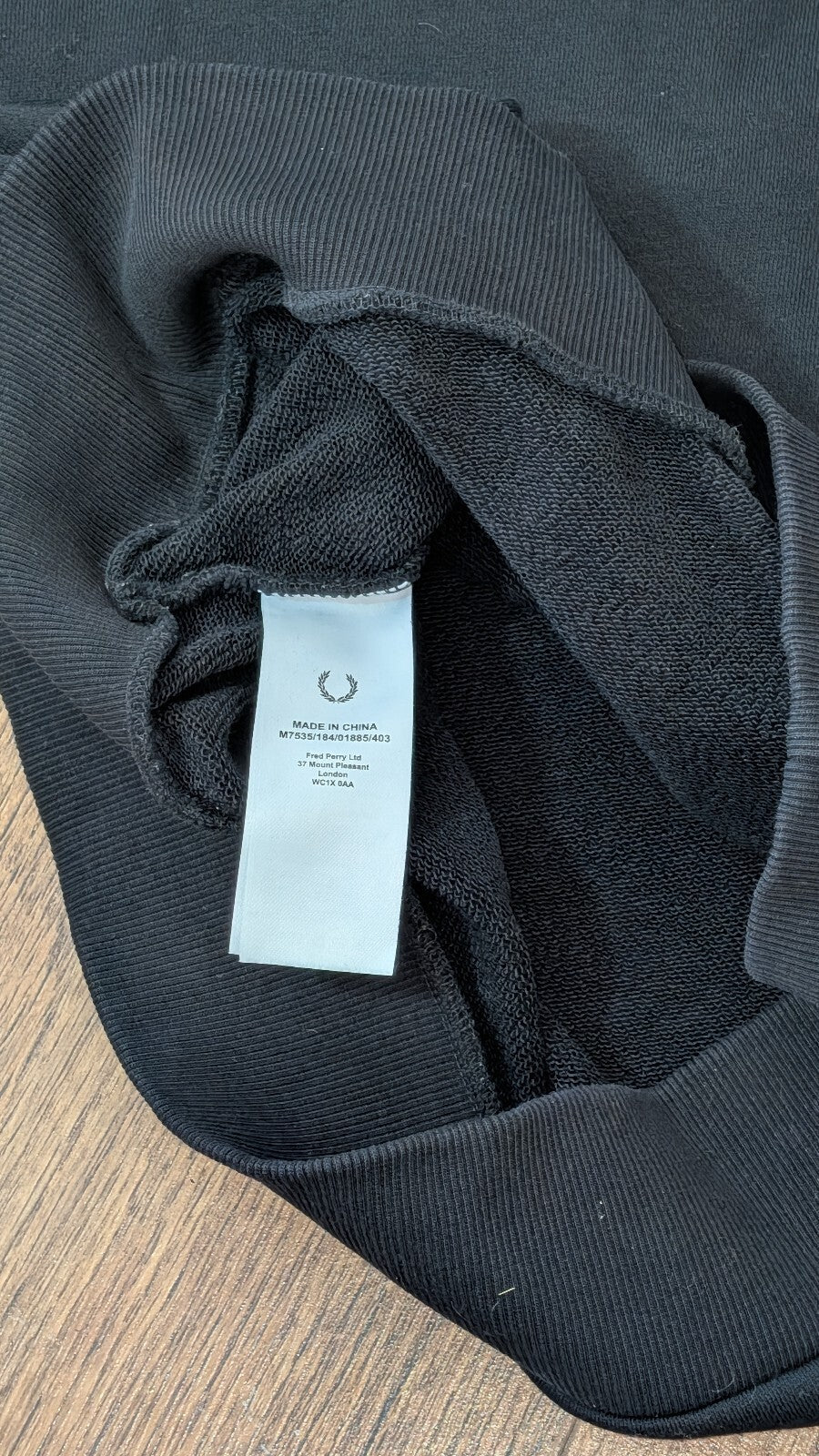 Fred Perry Men's Sweatshirt Jumper - Black - Size Medium