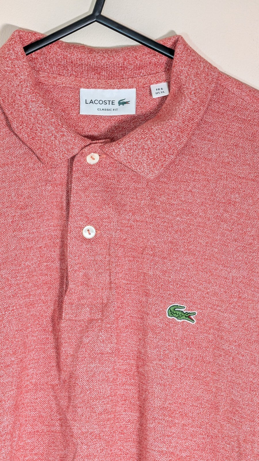 Lacoste Men's Classic Fit Polo T Shirt - Red - Size 6 / XL