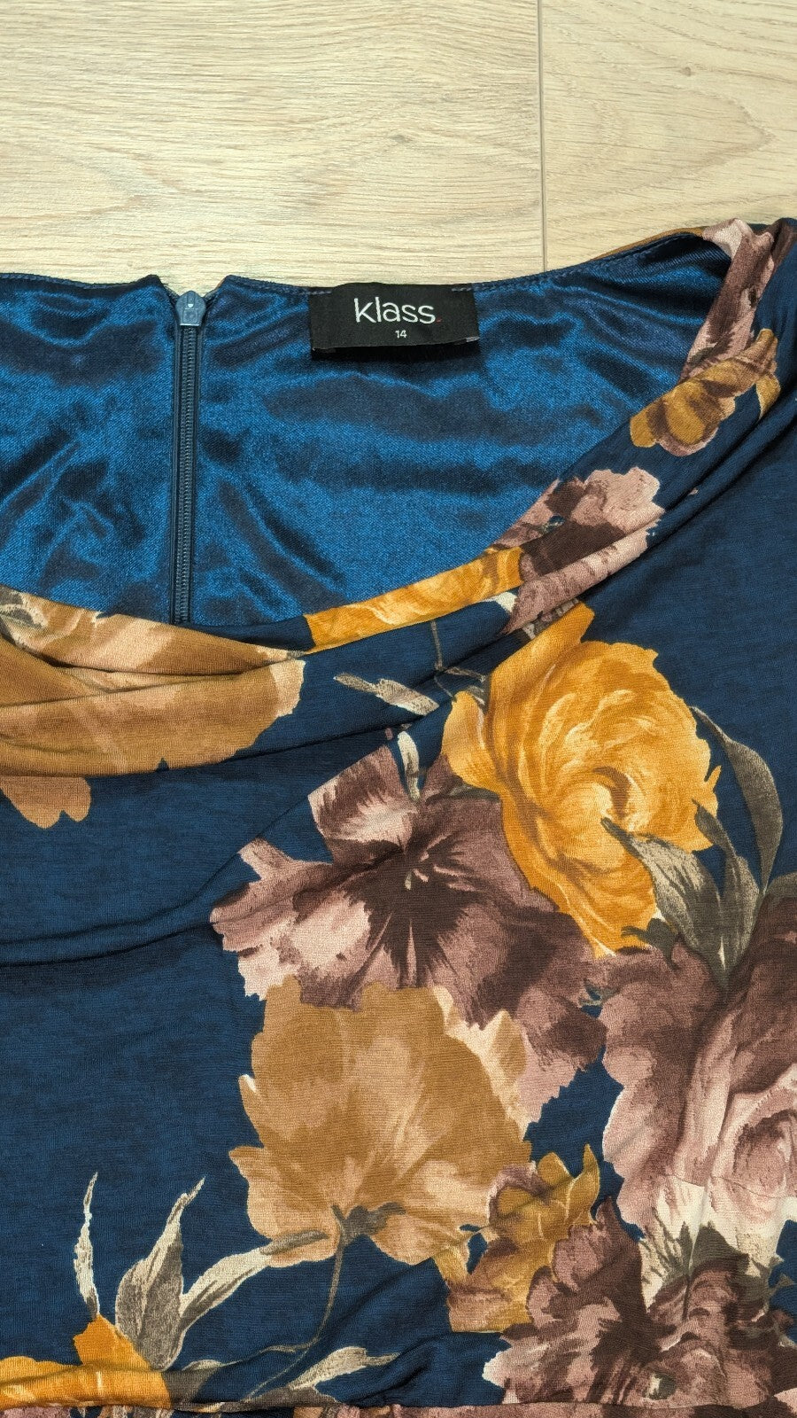 Klass Women's Floral Dress - Blue - Size 14