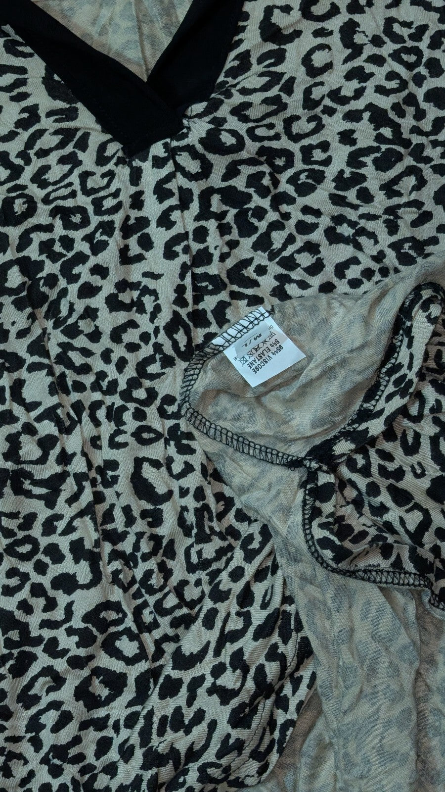 Sui Collection Women's Leopard Print Vest T Shirt - Beige - Size Medium