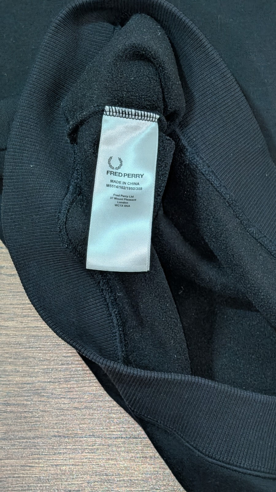 Fred Perry Men's Sweatshirt Jumper - Black - Size Medium