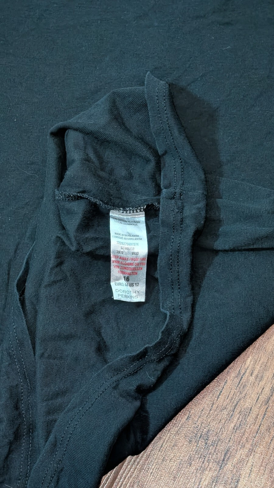 Dorothy Perkins Women's T Shirt - Black - Size 16