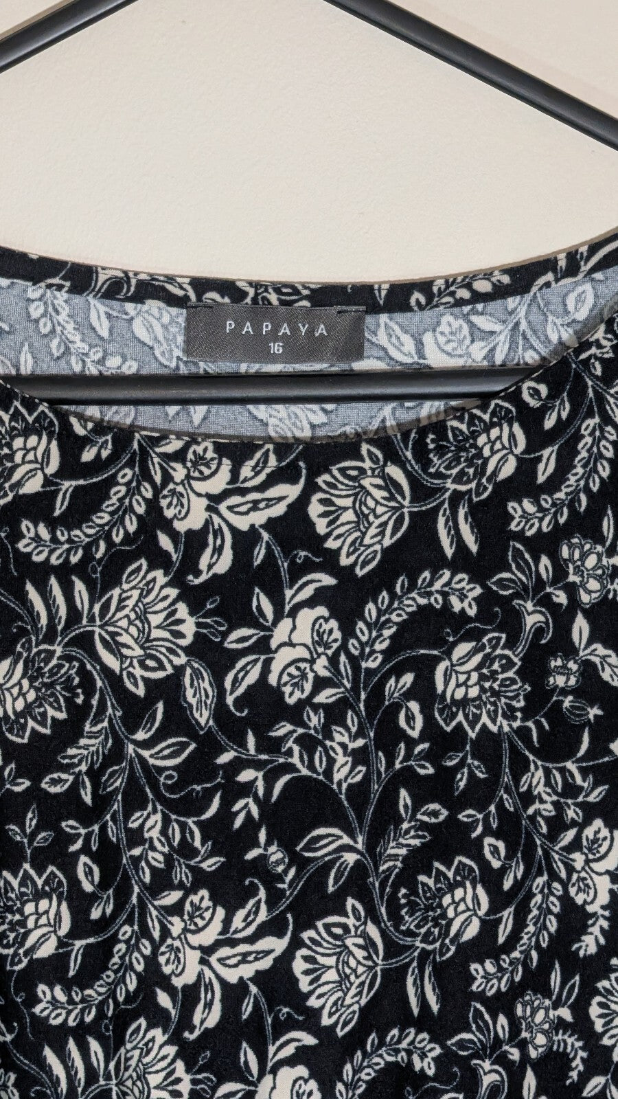 Papaya Women's Floral Dress - Black - Size 16