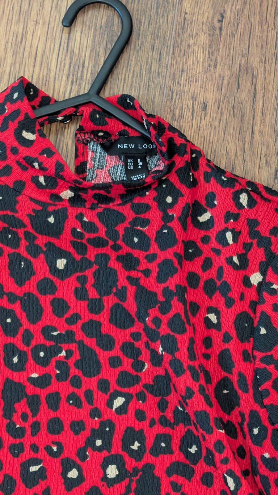 New Look Women's Leopard Print Dress - Red - Size 8