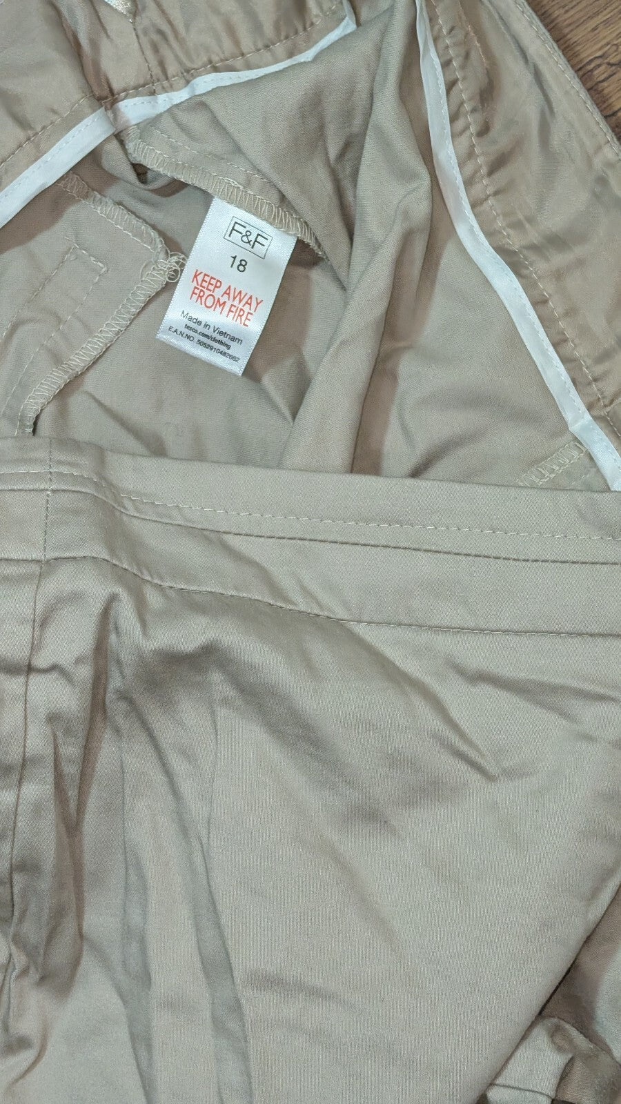 F&F Women's Chino Trousers - Beige - Size 18