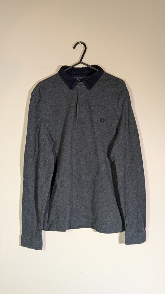 Fred Perry Men's Slim Fit Polo T Shirt - Grey - Size Large