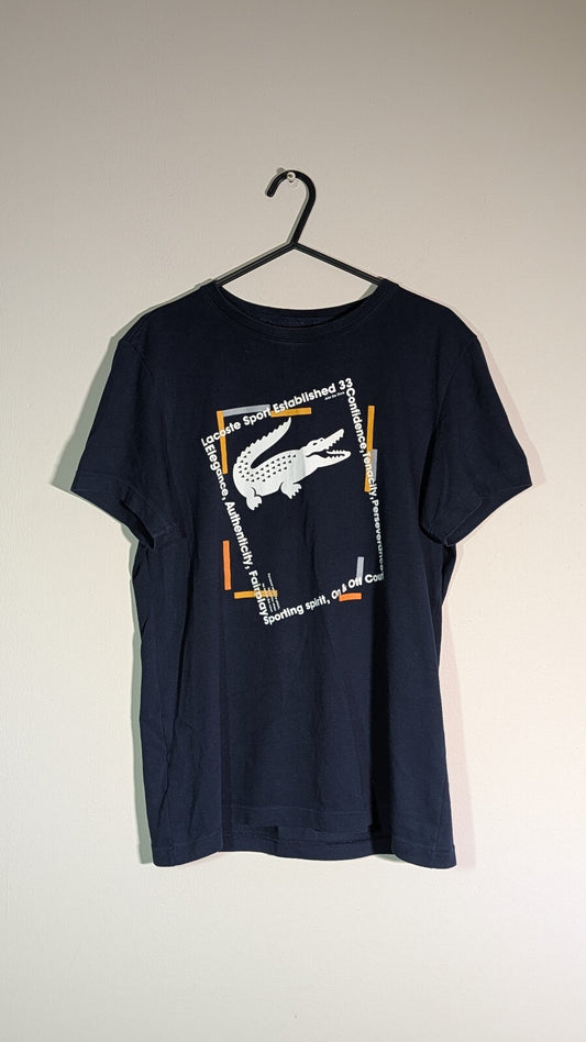 Lacoste Men's T Shirt - Navy - Size 3 / Small