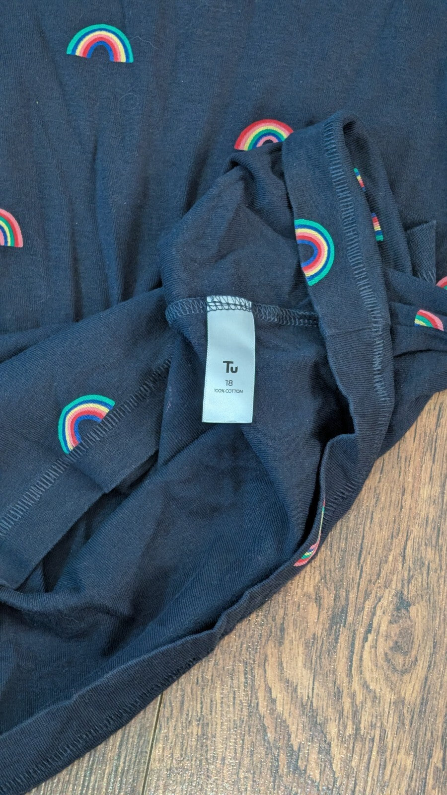 Tu Women's Rainbow T Shirt - Navy - Size 18