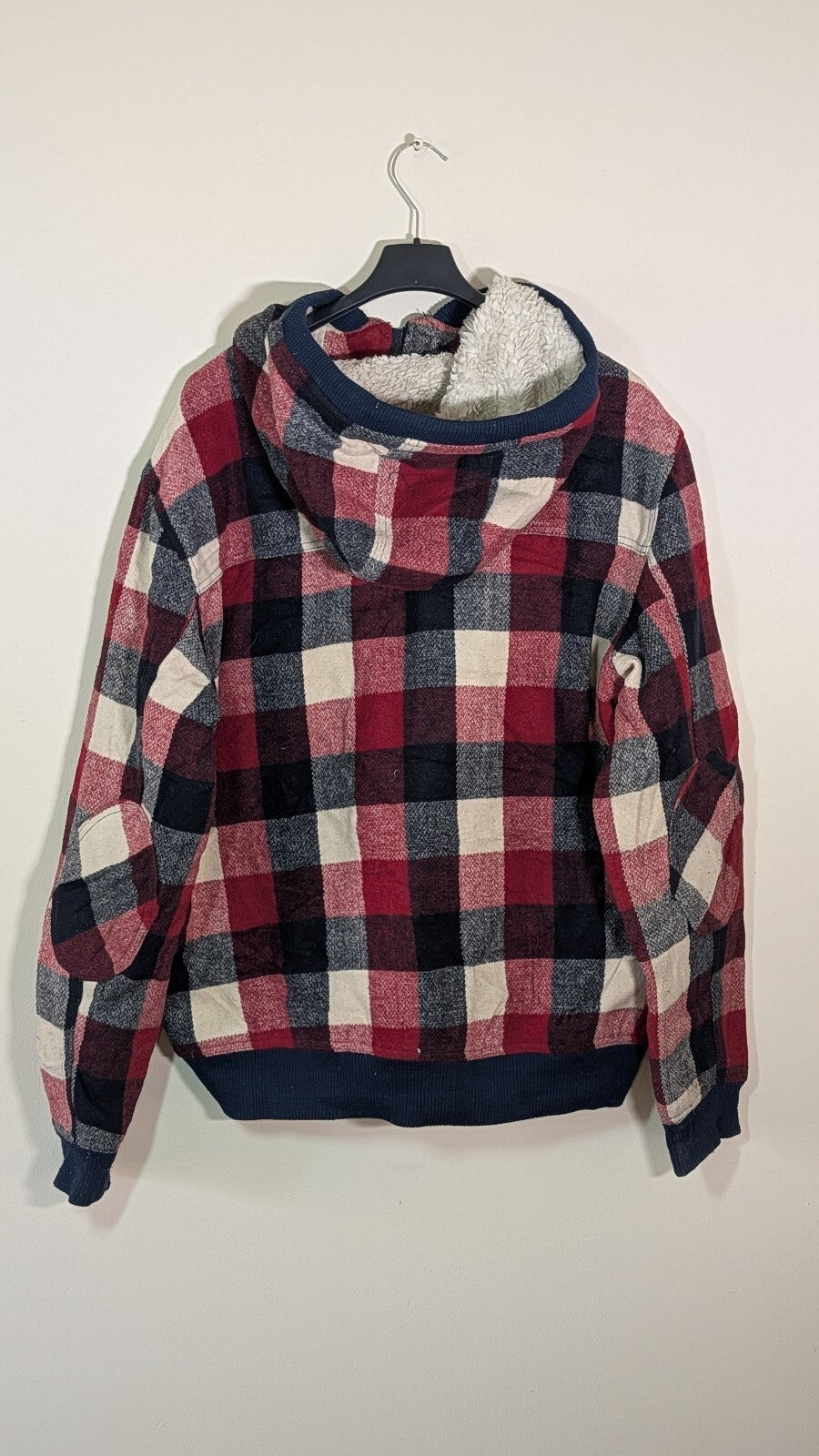H&M Men's Check Coat Jacket - Red - Size XL
