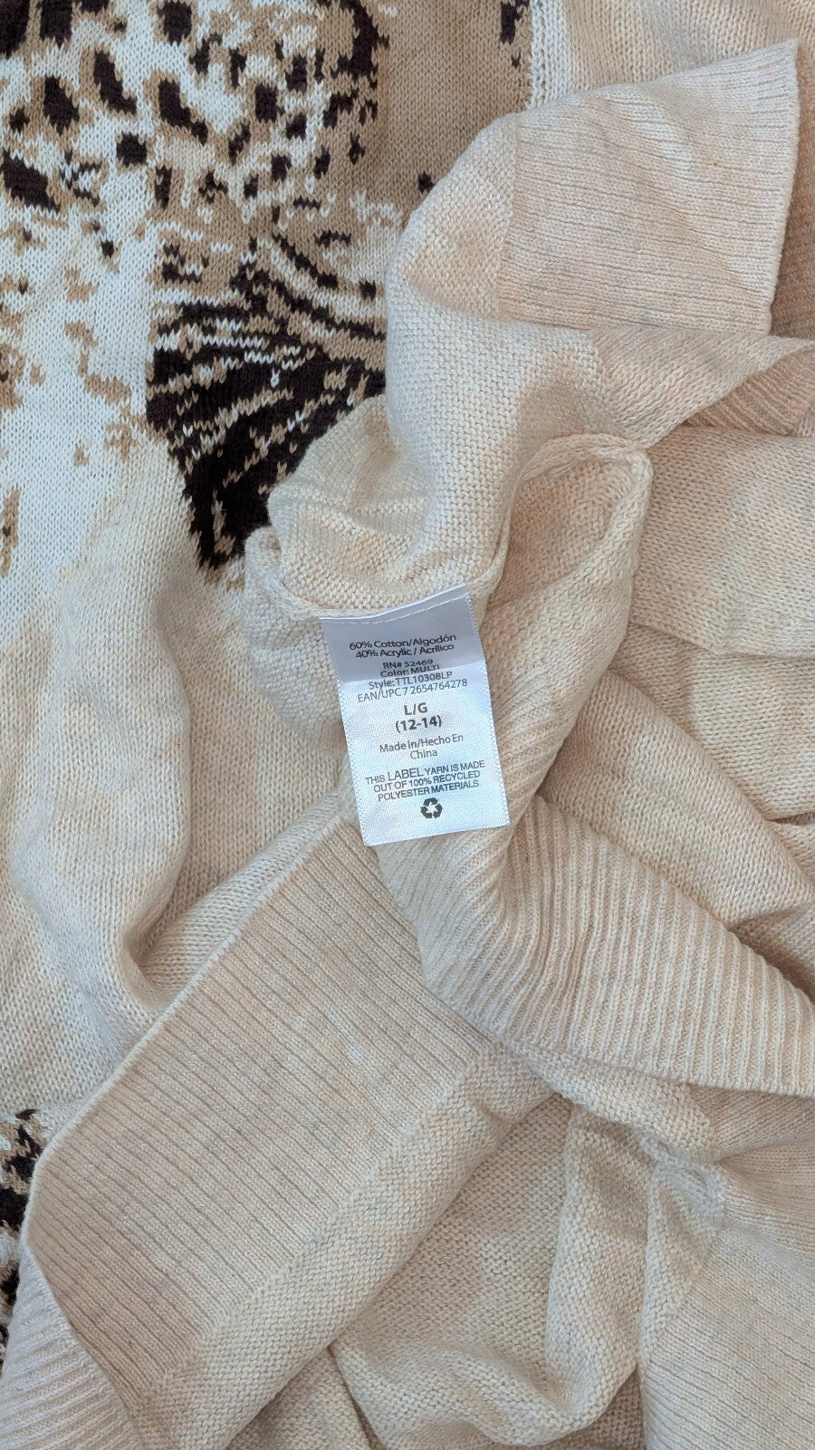 Time And Tru Women's Sweatshirt Jumper - Beige - Size 12
